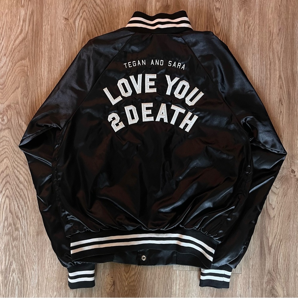 Tegan & Sara LY2D Love You 2 Death Black Bomber Jacket Size Small